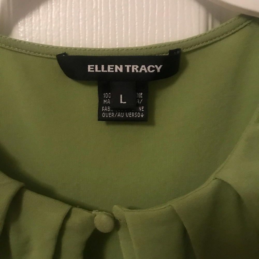 Ellen Tracy lime green 💯% Silk tank top - Picture 5 of 11